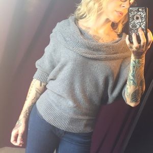 BEBE 3/4 length cowl neck sweater